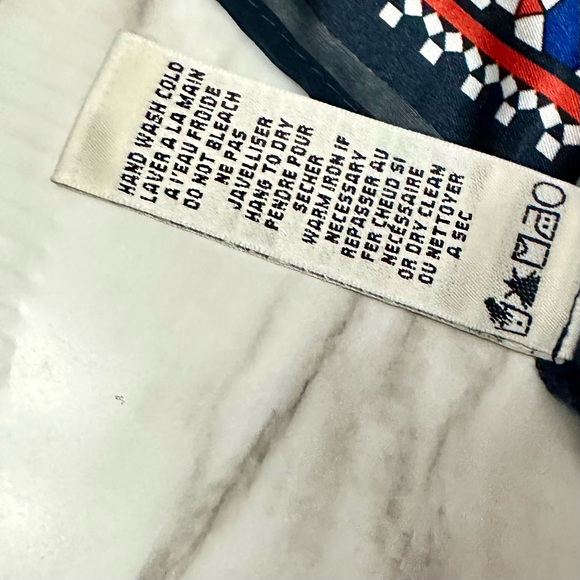 Max Studio Line Womens Sz L Navy Red Drop Waist Skirt Geometric Nautical Design - Picture 10 of 10